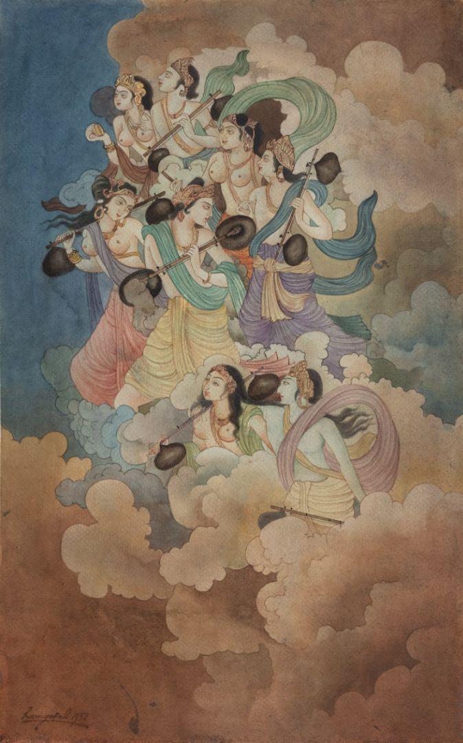 Untitled (Celestial Beauties Playing Musical Instruments) 